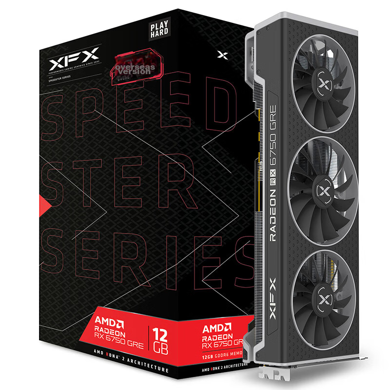 XFX AMD RADEON RX6750 GRE Overseas Edition 12GB Desktop Computer Gaming Graphics Card