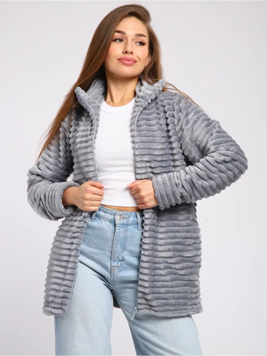 Толстовка  Теплый с начесом для дома и улицы, размер 44, , серый — фото 1