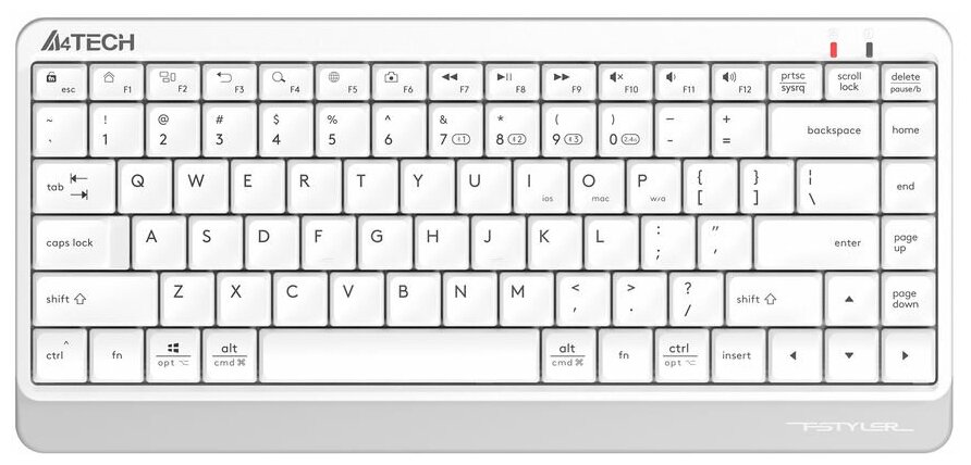 Клавиатура A4Tech Fstyler FBK11 белыйсерый USB беспроводная BTRadio slim