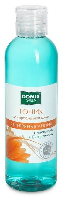 Тоник для лица Domix от угревой сыпи с чистотелом, D-пантенолом и наносеребром, 200 мл