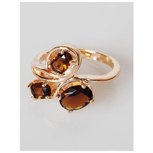 Кольцо помолвочное Lotus Jewelry, фианит, размер 20, коричневый