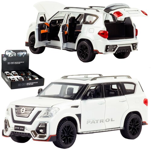 Модель металлическая Ниссан Патрол Nissan Patrol SE 21 см. свет, звук 1/24 (Цвет: Белый)