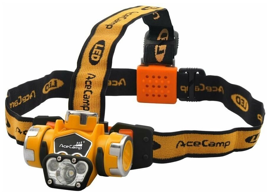 Фонарь налобный AceCamp Power Bank Headlamp, многофункциональный с USB выходом для подзарядки телефо