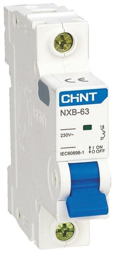 Выключатель автоматический модульный 1п C 1А 4.5кА NXB-63S (R) | код 296704 | CHINT (8шт.в упак.)