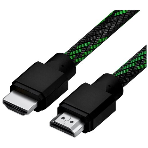 Кабель HDMI v2.0 для PS4 Xbox One AppleTV монитора 4K Ultra HD 18.0 Гбит (4PH-HM481), черный; зеленый, 0.3м