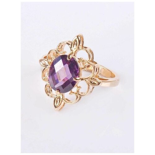 Позолоченное кольцо с аметистом