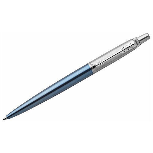 Ручка шариковая Parker Jotter Waterloo Blue CT синяя, 1,0мм, кнопочн, подар. уп. parker 2020650 гелевая ручка jotter core k65 waterloo blue ct