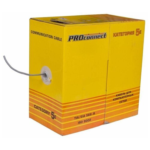 PROCONNECT Кабель витая пара U/UTP 4х2х24AWG кат.5E solid CCA PVC сер. (м) PROCONNECT 01-0043-3