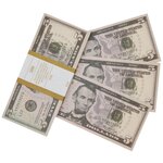 Забавная пачка денег 5 долларов, сувенирные деньги для розыгрышей и приколов - изображение