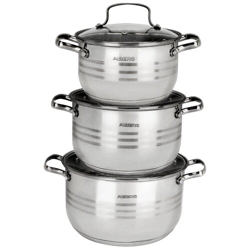Набор кастрюль ALBERG AL-2000, 6 предметов
