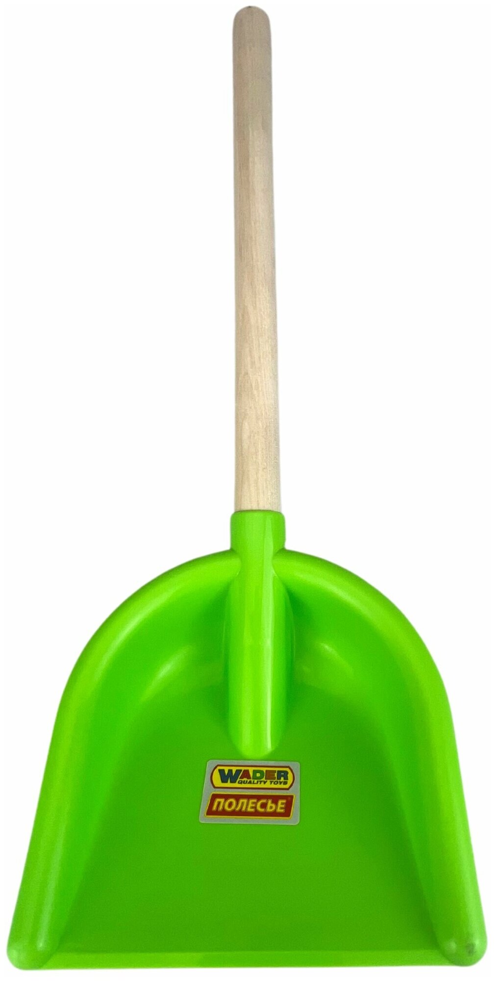 Лопата детская пластиковая для снега и песка деревянный черенок без ручки 40,5 см - фотография № 1