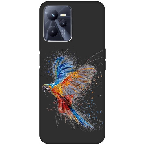 Матовый Soft Touch силиконовый чехол на Realme C35 / Рилми С35 с 3D принтом Colorful Parrot черный матовый soft touch силиконовый чехол на realme c35 рилми с35 с 3d принтом avo sport черный