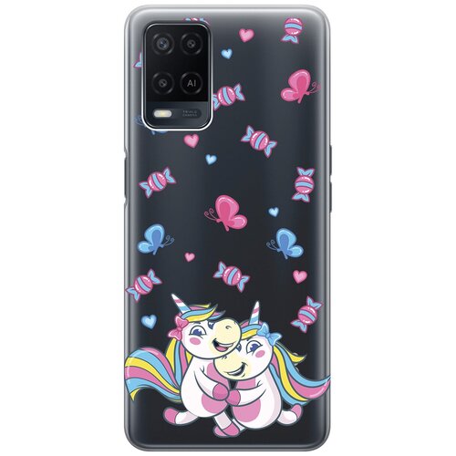 Силиконовый чехол с принтом Unicorns and Candies для Oppo A54 / Оппо А54 силиконовый чехол с принтом avo gymnastic для oppo a54 оппо а54