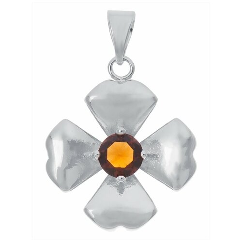 Подвеска Lotus Jewelry, фианит, коричневый