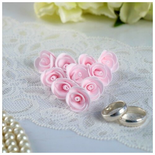 Набор цветов для декора из фоамирана D 2 см 10 шт розовый 423₽