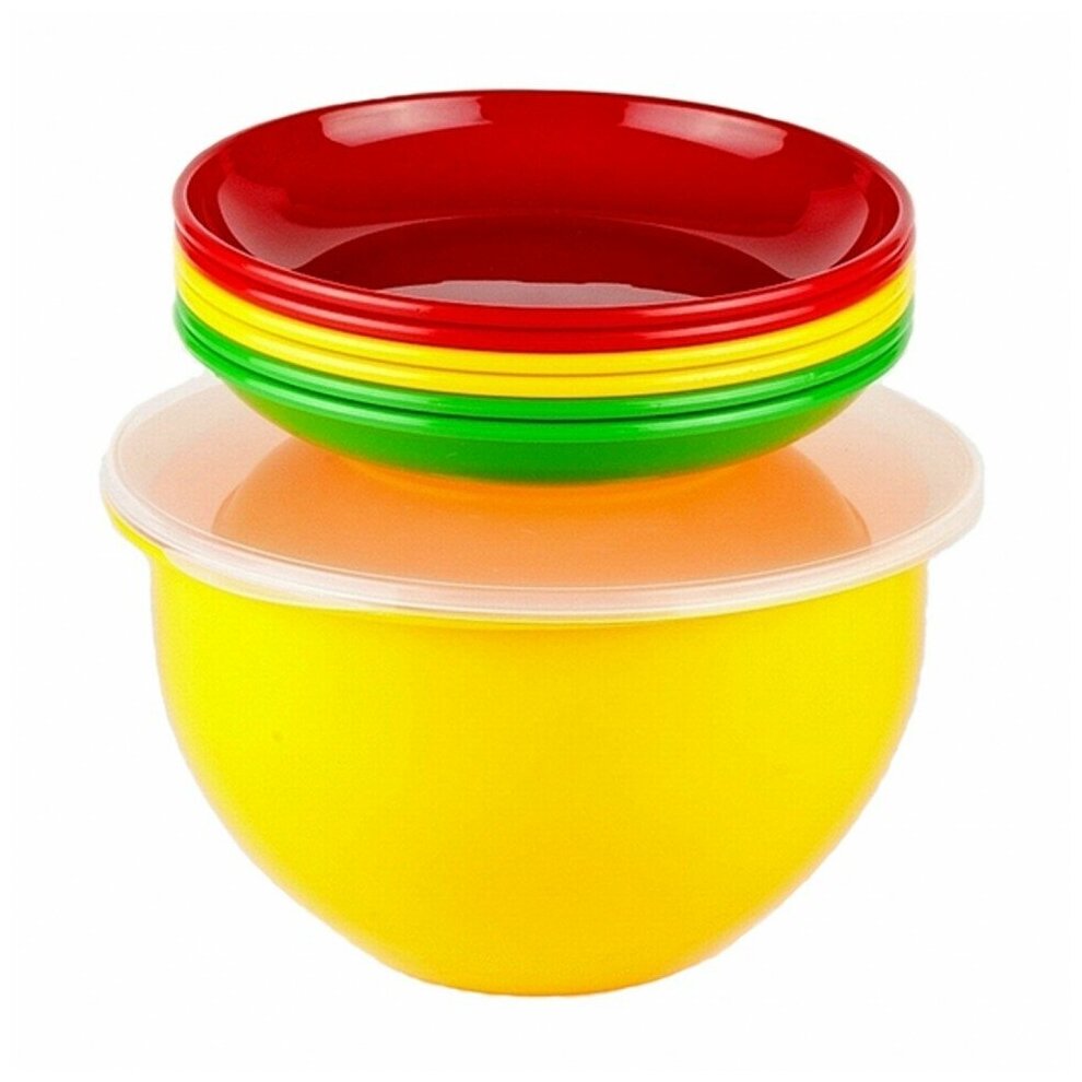 Набор пластиковой многоразовой посуды SOLARIS: 6 тарелок 180мм в контейнере