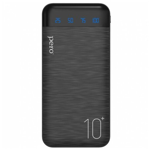 Внешний аккумулятор Pero Power Bank PB03 10000mAh 2xUSB-A 21A Black PB03BL 178900₽