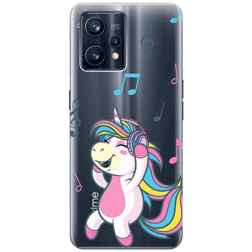 Силиконовый чехол с принтом Musical Unicorn для Realme 9 Pro+ / Рилми 9 Про+ силиконовый чехол на realme 9 pro рилми 9 про с принтом зеленый колейдоскоп