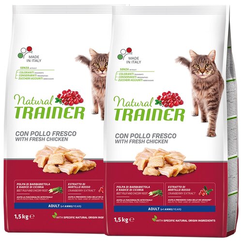 TRAINER NATURAL ADULT CAT WITH CHICKEN для взрослых кошек с курицей (1,5 + 1,5 кг)