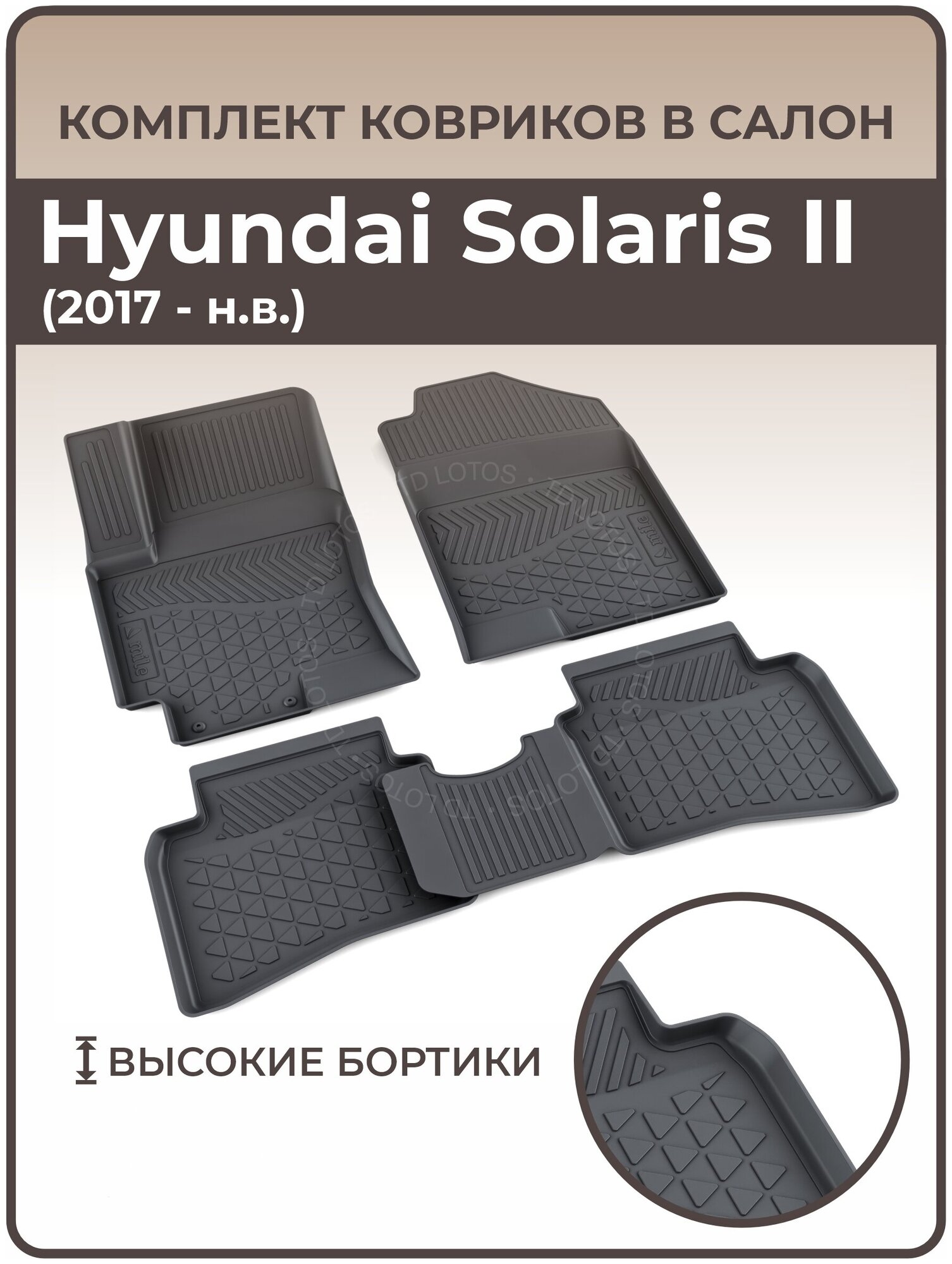 Коврики в салон автомобиля Hyundai Solaris II (2017 — н. в.)