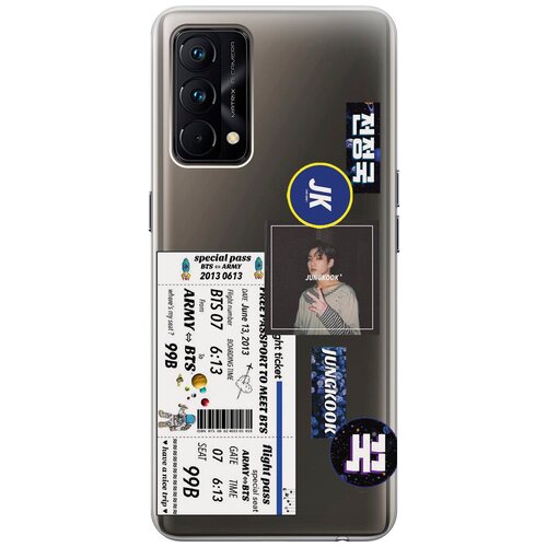 Силиконовый чехол с принтом BTS Stickers для Realme GT Master Edition / Рилми ГТ Мастер Едишн матовый soft touch силиконовый чехол на realme gt master edition рилми гт мастер едишн с 3d принтом beatles stickers черный