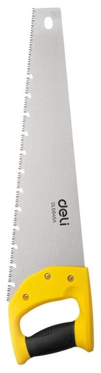Ножовка по дереву Deli DL6845A 450мм, сталь 65Mn, шлифовка зубцов с 3-х сторон, рукоять из двухкомпонентного противоударного пластика - фото №1