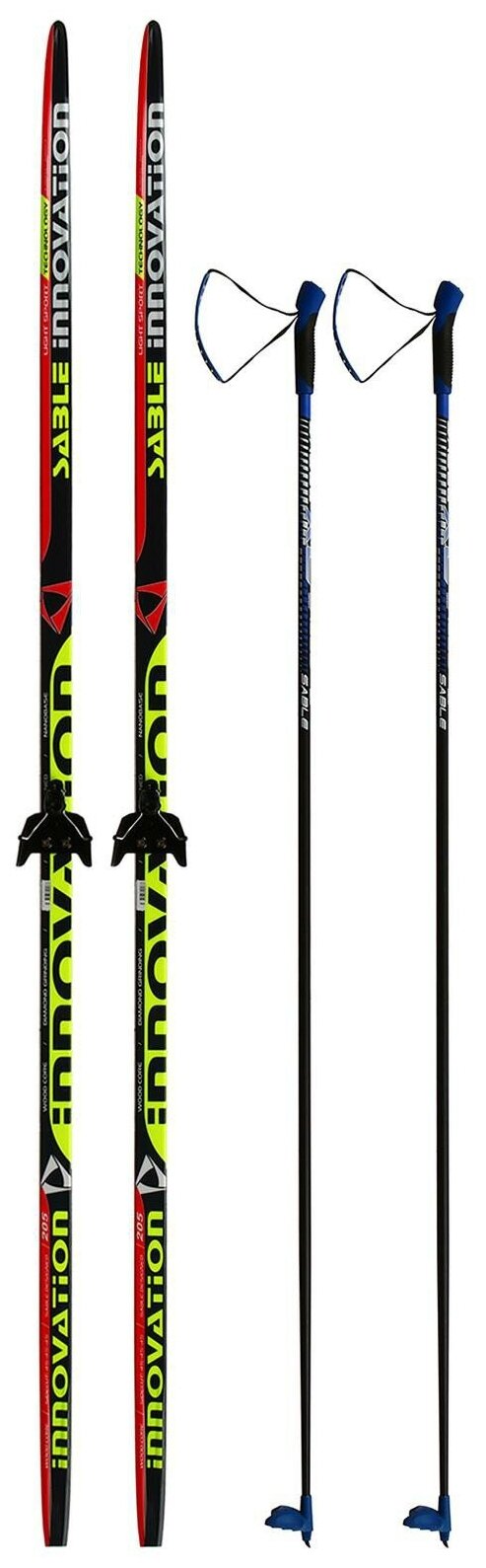 Комплект лыжный бренд ЦСТ "Step", длина лыж 205 см, длина палок 165, крепление NN75 мм, цвет микс