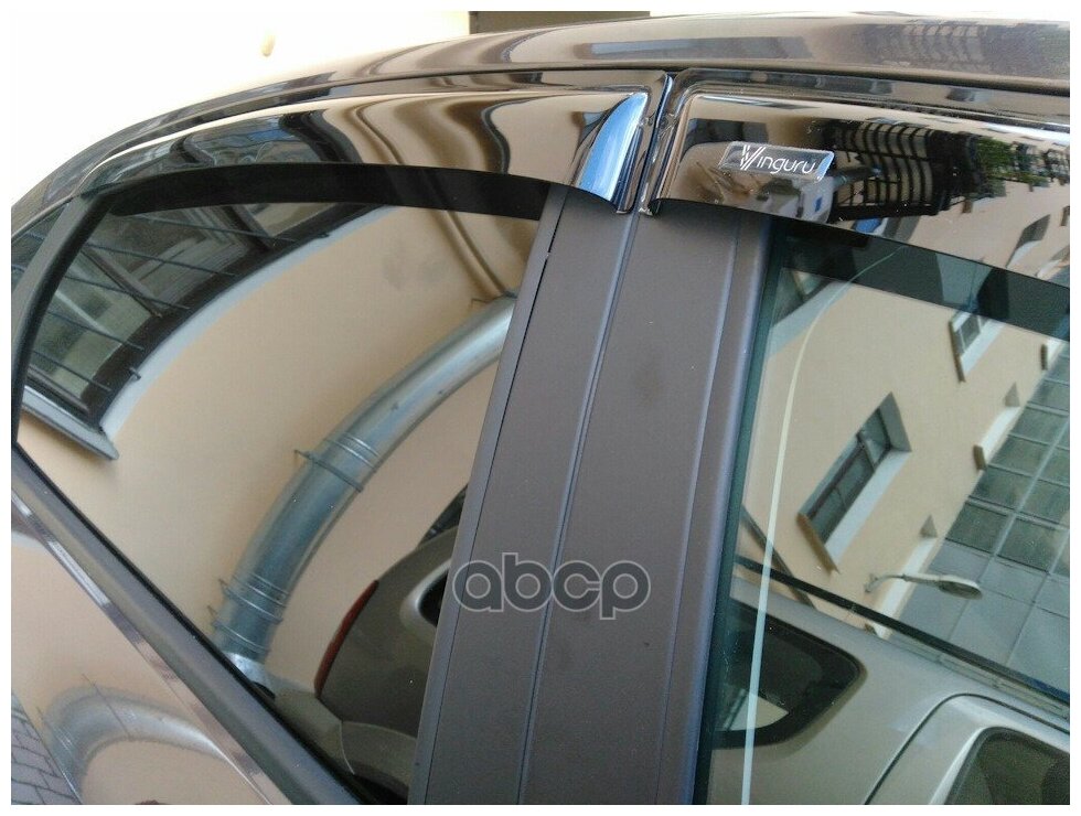 Дефлекторы окон Vinguru LADA Vesta 2015- седан накладные литьевой поликарбонат скотч 4 шт - фото №9