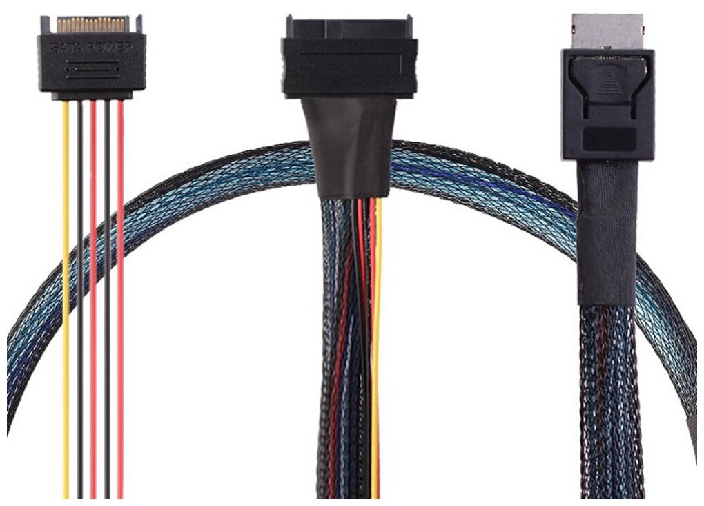 Кабель адаптер GSMIN DS1 SAS SFF-8639 (M) - SFF-8611 42-Pin (M) + SAS ...