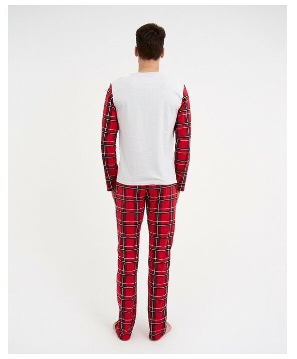 Пижама новогодняя мужская KAFTAN "X-mas", цвет красный, размер 50 - фотография № 10
