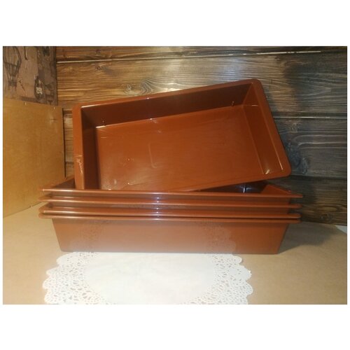 Поддоны для растений терракотового цвета 5 шт 40х23х7см из ABS пластика