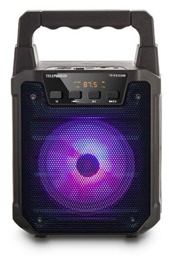 Портативная колонка Telefunken TF-PS1229B, 8Вт, 1200мАч, FM, BT 5.0, microSD, USB, подсветка