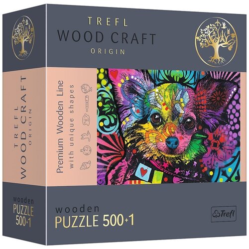 Пазл деревянный Trefl 500 +1 деталей: Красочный Щенок пазл деревянный trefl 1000 деталей красочный кот