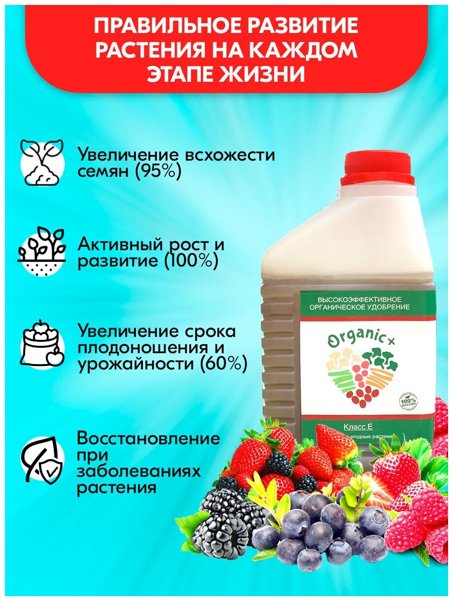 Удобрение для плодово-ягодных культур, для овощных культур Organic + - фотография № 3