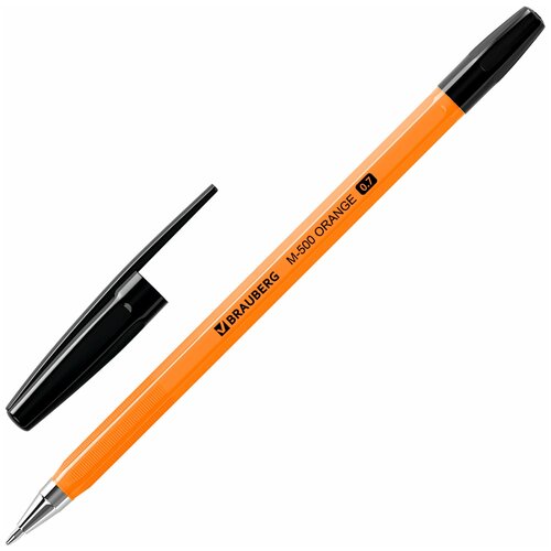 Ручка шариковая BRAUBERG M - 500 ORANGE, черная, корпус оранжевый, узел 0,7 мм, линия письма 0,35 мм, 50 шт. ручка шариковая brauberg m 500 orange черная корпус оранжевый узел 0 7 мм линия письма 0 35 мм 50 шт