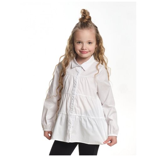 Школьная блуза Mini Maxi, размер 128, белый школьный фартук mini maxi размер 128 фиолетовый