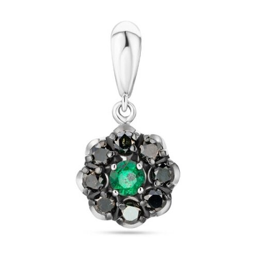 фото Подвеска из золота с природными чёрными бриллиантами и уральским изумрудом кристалл мечты 355968511