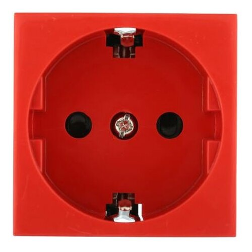 Ecoplast Розетка с заземляющими контактами, со шторками, LK45 арт. 851107 ( красная)