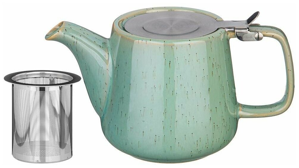 Чайник luster 500мл, зеленый Bronco (470-378) - фотография № 1