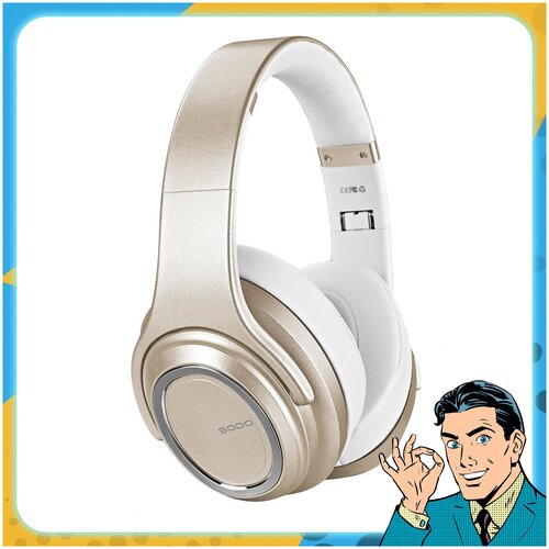 Наушники беспроводные Bluetooth накладные с режимом портативной колонки SODO MH11 складные игровые наушники для компьютера и для iphone и android 379900₽