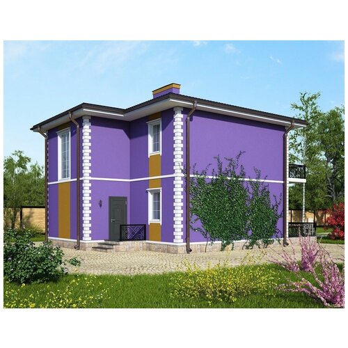 (156м2, 11х10м) Готовый проект двухэтажного дома из газобетона с котельной и террасой - AS-2015-4