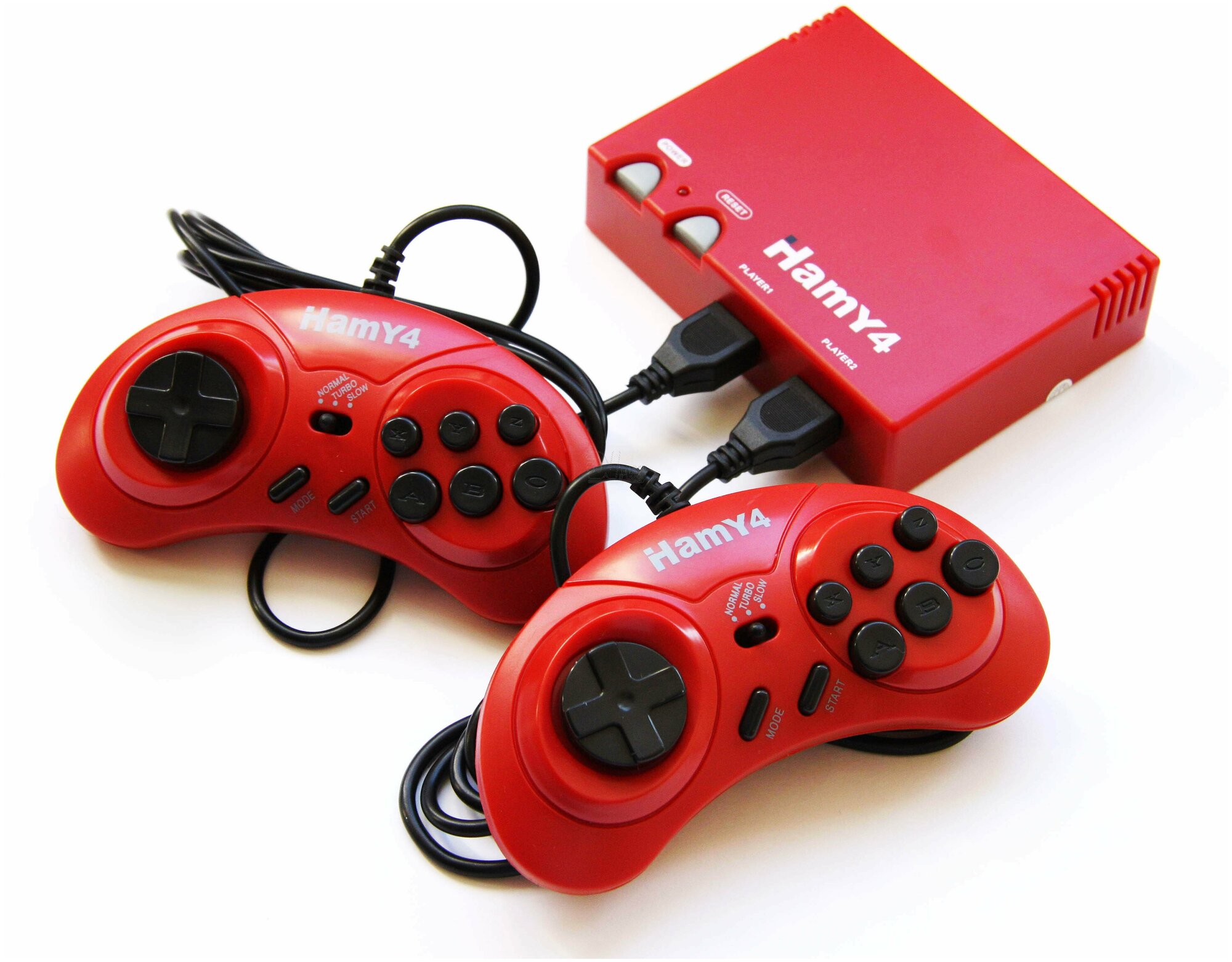 Игровая приставка 8 bit + 16 bit Hamy 4 (350 в 1) + 350 встроенных игр + 2 геймпада + USB кабель (Красная)