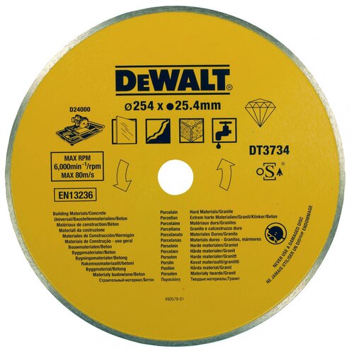 Диск алмазный по камню DeWalt (250х25,4 мм) DT 3734 шпатель dewalt 254 мм dxtt2 192