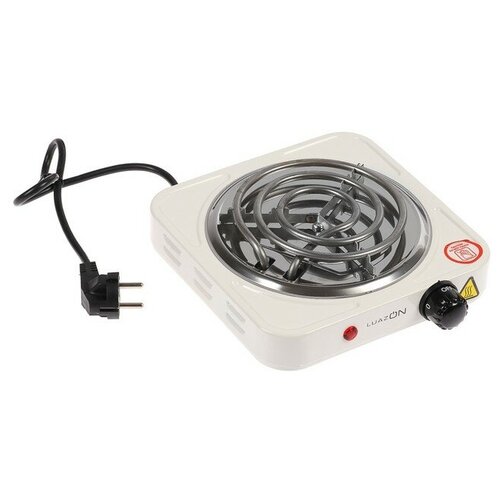 Плитка электрическая Luazon LHP-001 1 конфорка 1000 Вт нагреватель спираль белая 185700₽