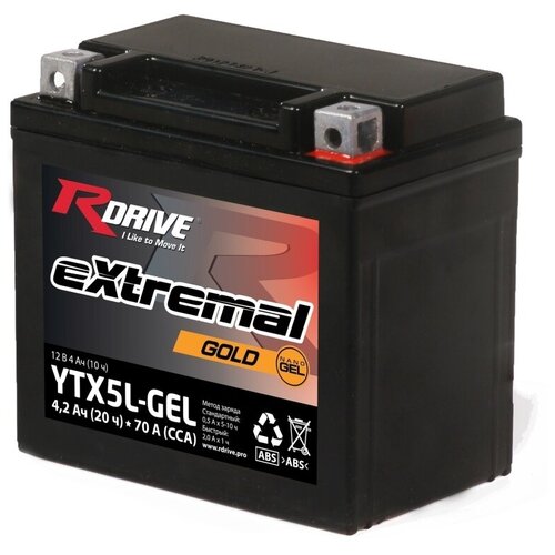 Аккумулятор RDrive Extremal Gold Nano Gel YTX5L-GEL 12V 4,2Ah 70A R+