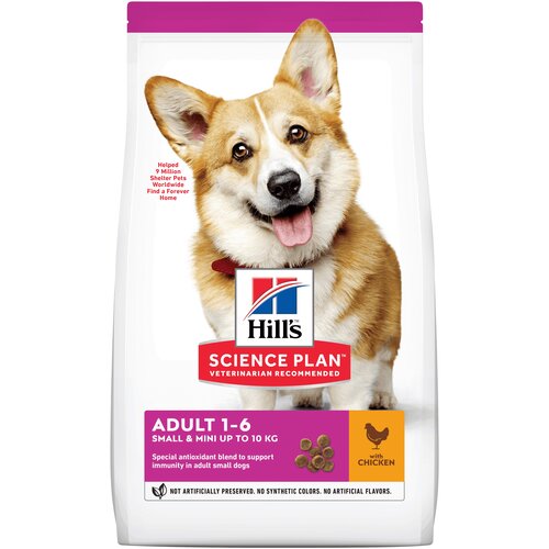 Сухой корм Hill's Science Plan для взрослых собак мелких пород для поддержания здоровья кожи и шерсти , с курицей 300 г