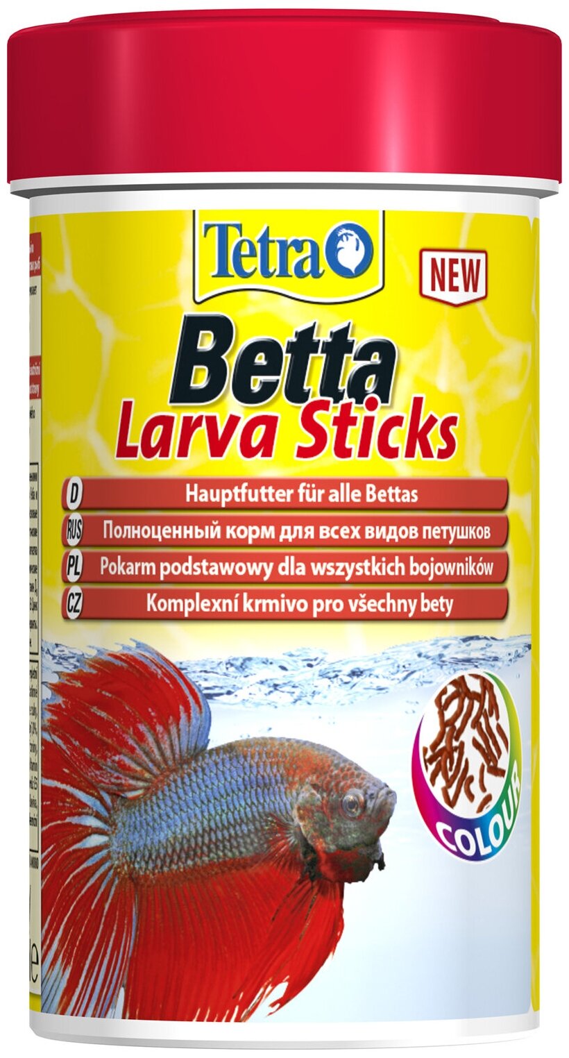 Корм для рыб Tetra Betta LarvaSticks 100мл плавающие палочки - фотография № 7