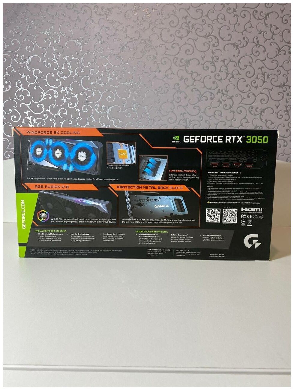 Видеокарта GIGABYTE GeForce RTX 3050 GAMING OC 8G GV-N3050GAMING OC-8GD