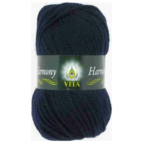 Пряжа Vita Harmony (Гармония) 6325 темно-синий 45% шерсть, 55% акрил 100г 110м 5шт