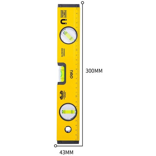 Строительный уровень Deli DL290300 300мм, желтый